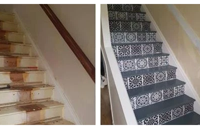 DIY mum explains how she transformed her overused staircase with just stickers and paint and it inspired us!